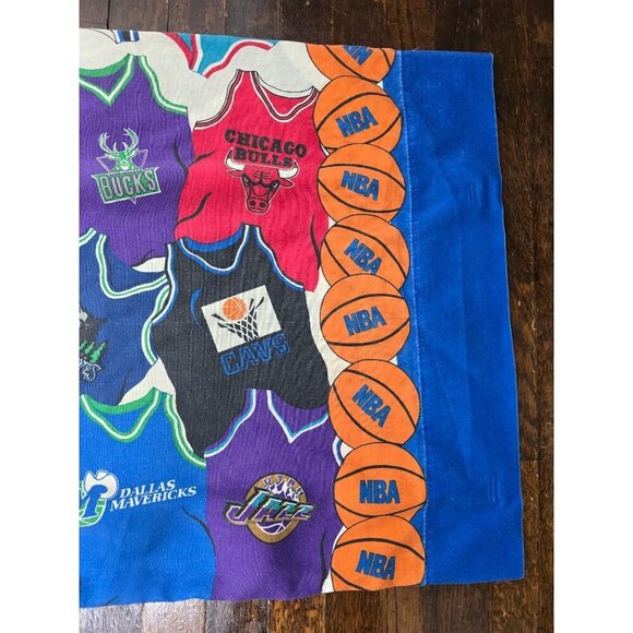 Vintage 90s Springs NBA All Team Jersey Pillowcase Lakers Miami Heat Chicago - Picture 6 of 9